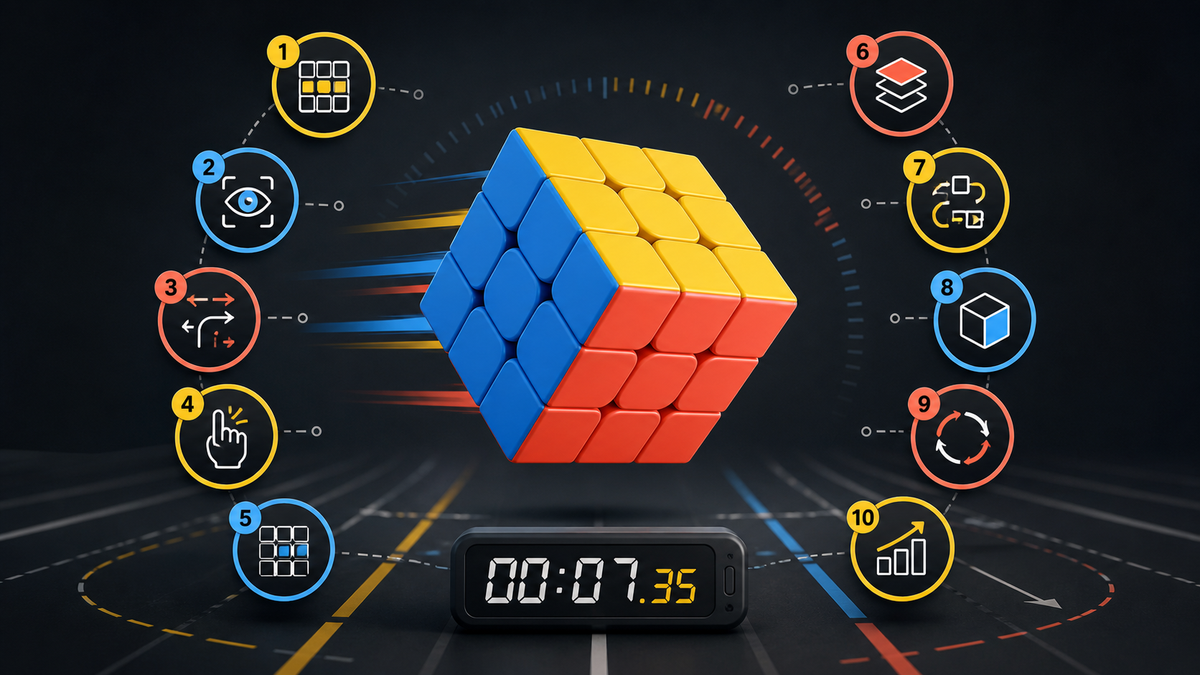 Dix exercices de speedcubing pour gagner en vitesse sur un cube 3x3 Image