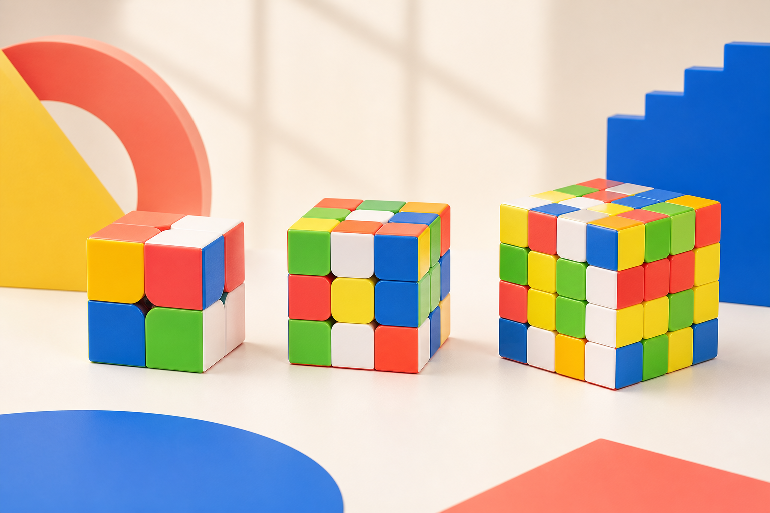Comparatif Cube Lab des Rubik’s Cubes 2×2, 3×3 et 4×4 Image