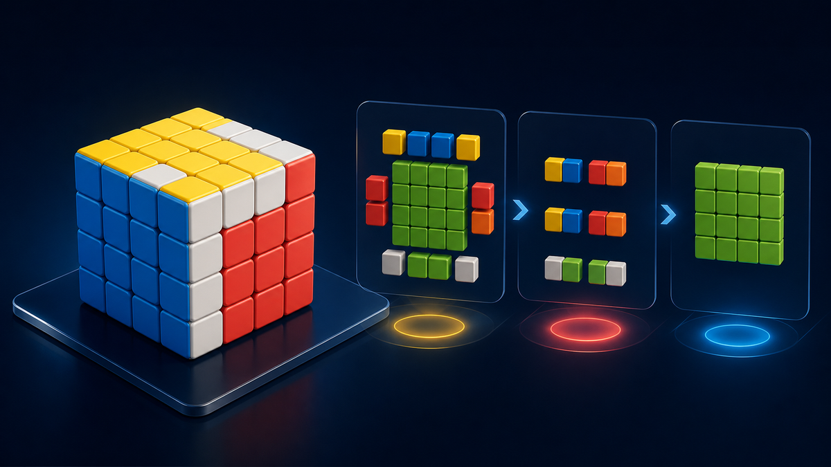 Méthode pour résoudre un Rubik’s Cube 4x4 avec centres et arêtes — Cube Lab Image